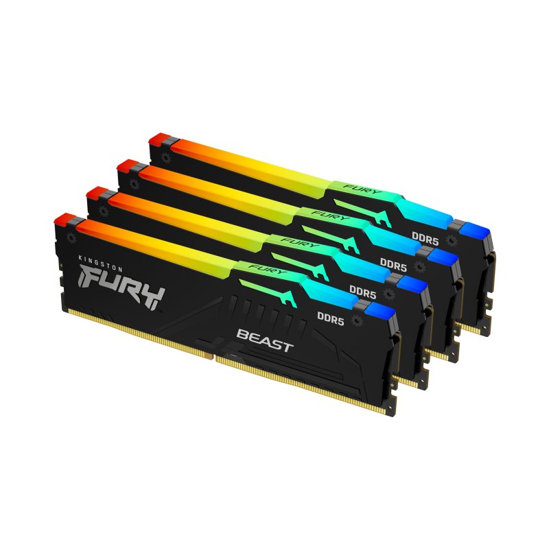 Kingston Technology FURY Beast 64GB 5600MT/s DDR5 CL40 DIMM (Kit of 4) RGB XMP