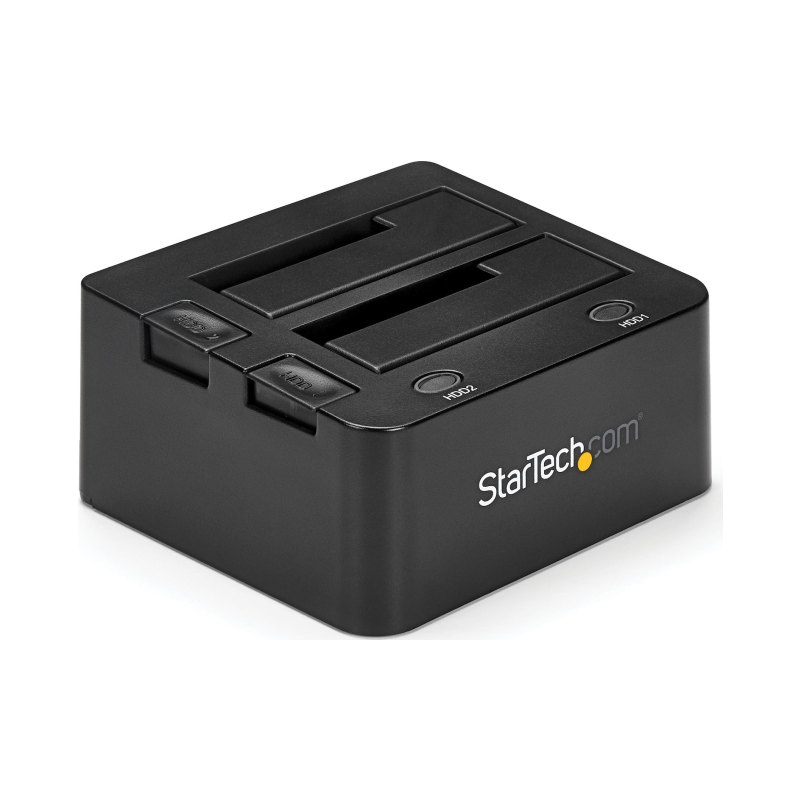 StarTech.com Dock pour Disques Durs SATA et USB 3.0 à 2 Baies, Station d'Accueil Disques Durs Remplaçable à Chaud, Docking Station pour HDD/SSD SATA I/II/III Externes 2,5/3,5", Chargement par le Haut