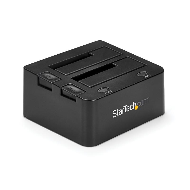 StarTech.com Dock pour Disques Durs SATA et USB 3.0 à 2 Baies, Station d'Accueil Disques Durs Remplaçable à Chaud, Docking Station pour HDD/SSD SATA I/II/III Externes 2,5/3,5", Chargement par le Haut