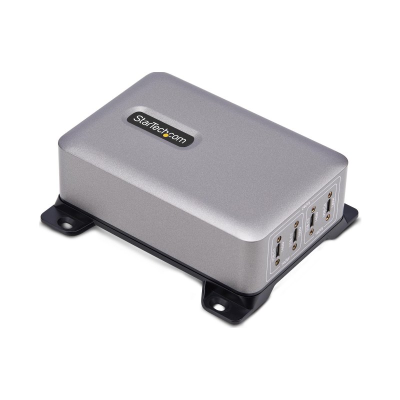 StarTech.com 4-Port Multi-Device USB-C Charger, 240W Total, Single Port 140W EPR, PD 3.1, Screw Locking Ports, Surface Mounting, Ideal for Boardrooms