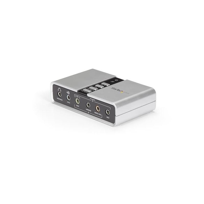 StarTech.com Carte Son USB 7.1 - Carte Son Externe pour Ordinateur Portable avec Audio Numérique SPDIF - Carte Son pour PC - Argent