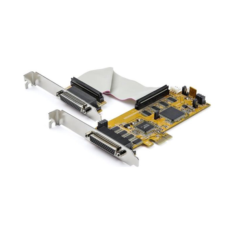StarTech.com Carte Adaptateur Série PCI Express RS232 8 ports, Carte Série PCIe RS232, UART 16C1050, Carte d'Extension/Contrôleur DB9 Série à Profil Bas, Protection ESD 15kV, Windows Uniquement - TAA