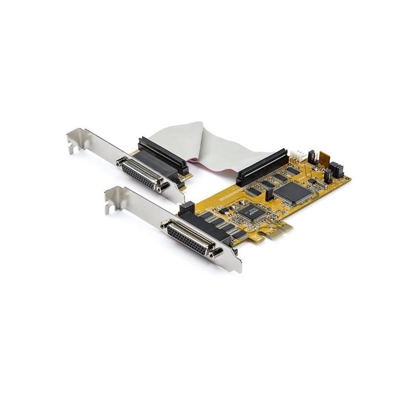 StarTech.com Carte Adaptateur Série PCI Express RS232 8 ports, Carte Série PCIe RS232, UART 16C1050, Carte d'Extension/Contrôleur DB9 Série à Profil Bas, Protection ESD 15kV, Windows Uniquement - TAA