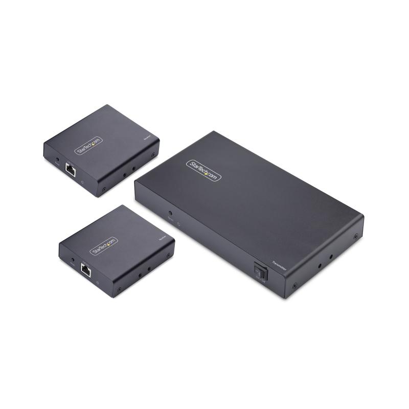 StarTech.com Émetteur-répartiteur HDMI 4 ports sur CAT6, 4K 60Hz, jusqu'à 230pi (70m), Kit de distribution HDMI sur Ethernet 1x4 avec IR et Alimentation par câble