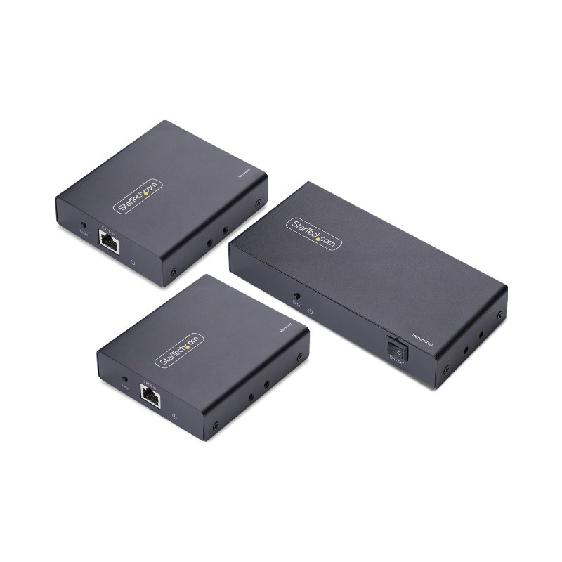 StarTech.com 2-Port HDMI Extender and Splitter Over CAT6, 4K 60Hz, Up to 230ft (70m), 1x2 HDMI over Ethernet Distribution Kit with IR and Power Over Cable