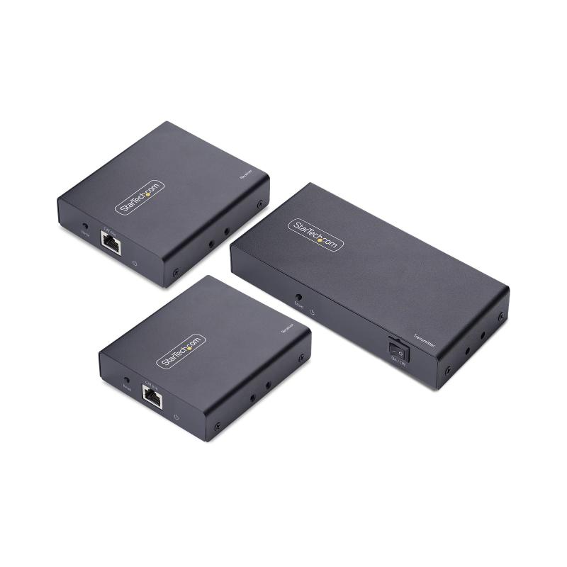 StarTech.com Émetteur-répartiteur HDMI 2 ports sur CAT6, 4K 60Hz, jusqu'à 230pi (70m), Kit de distribution HDMI sur Ethernet 1x2 avec IR et alimentation sur câble
