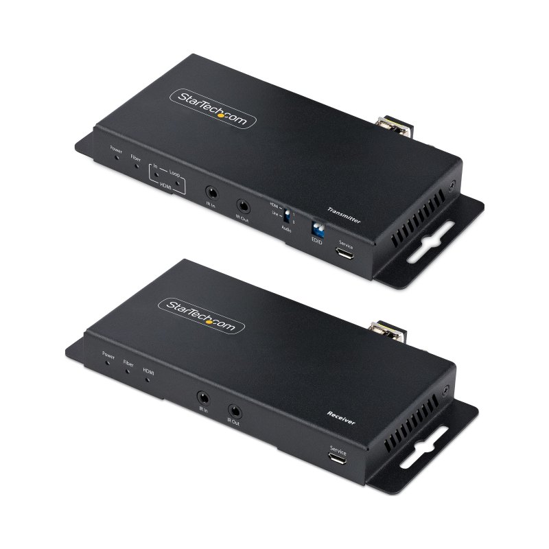StarTech.com Kit Extender HDMI Fibre Optique - 4K60Hz jusqu'à 1km (Monomode) ou 300m (Multimode) Fibre optique LC, HDR, HDCP, Audio 3.5mm/RS232/Extender IR - Prolongateur/Extension HDMI - Kit Émetteur et Récepteur