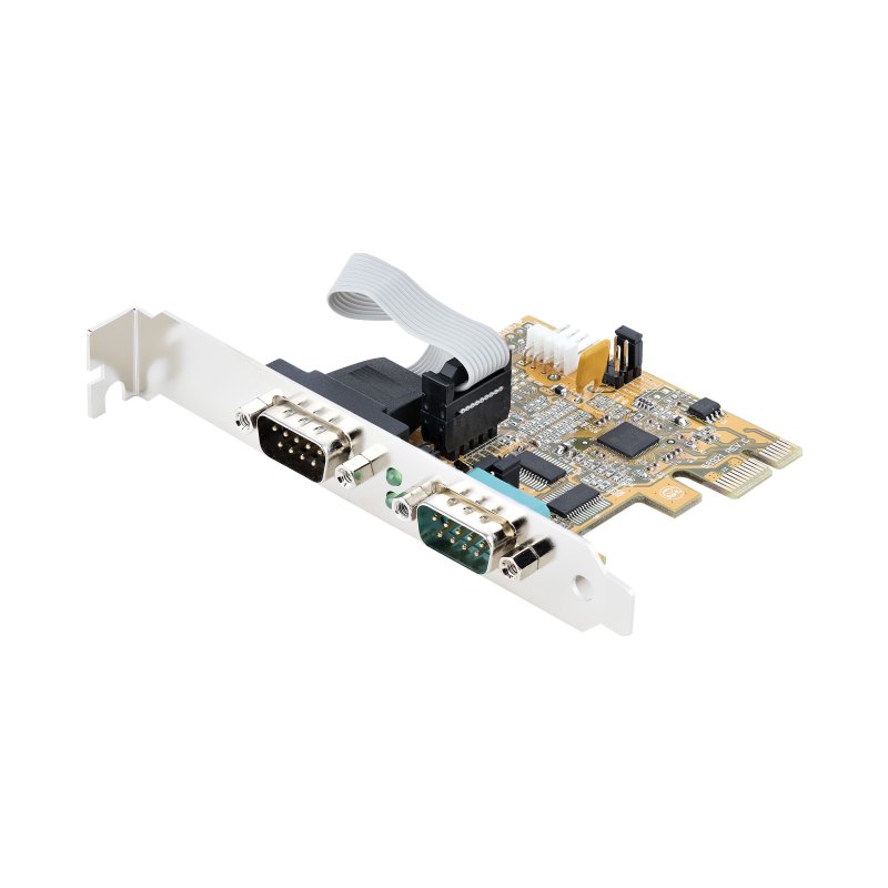 StarTech.com 2-Port PCI Express Serial Card, Dual Port PCIe to RS232 (DB9) Serial Card, 16C1050 UART, Standard or Low Profile Brackets, COM Retention, For Windows & Linux - TAA