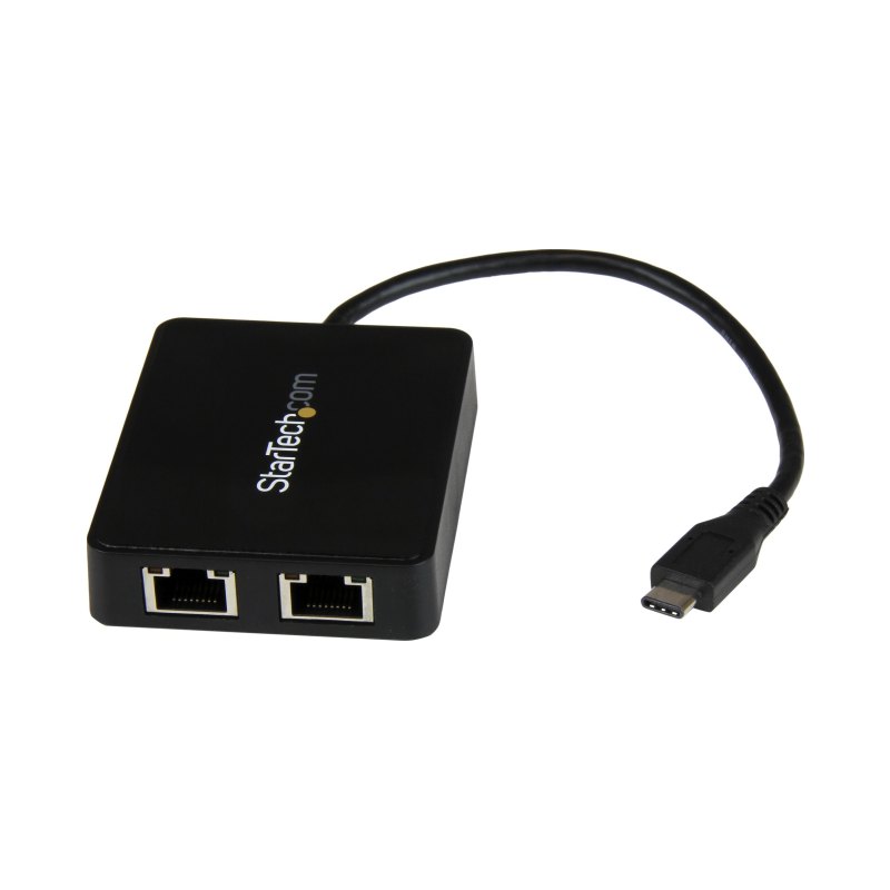 StarTech.com USB-C to Dual Gigabit Ethernet Adapter with USB 3.0 (Type-A) Port, USB Type-C Gigabit Network Adapter