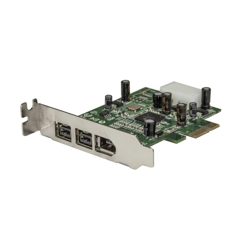 StarTech.com Carte adaptateur FireWire 3 ports 2b 1a faible profil 1394 PCI Express
