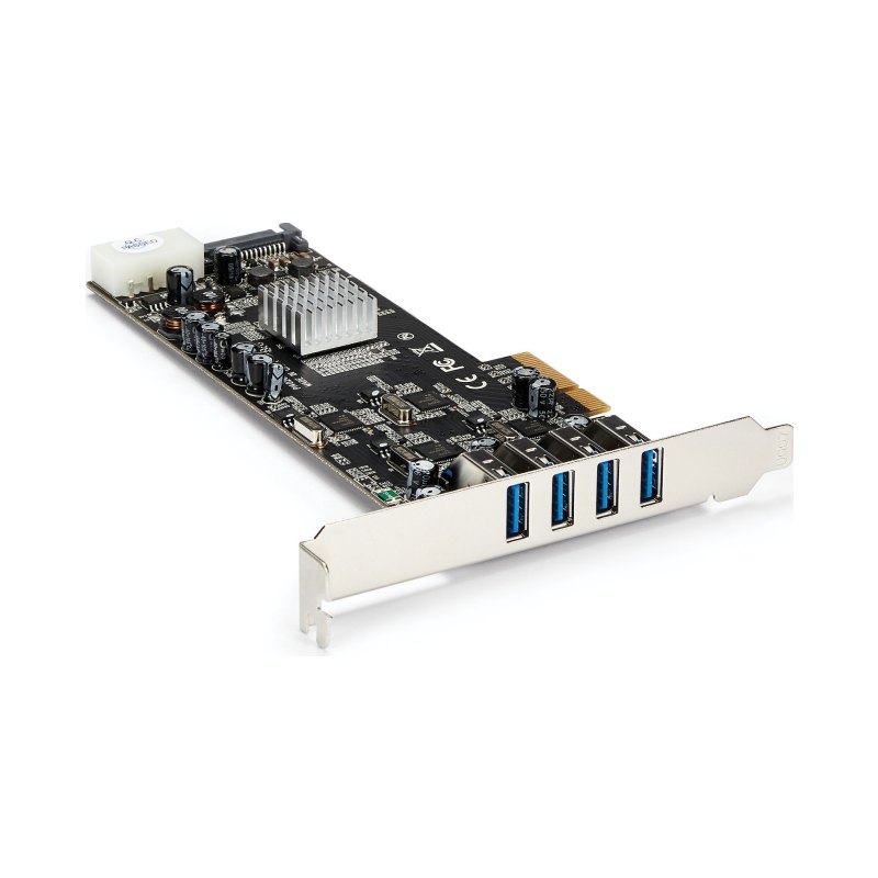 StarTech.com Carte PCIe USB 3.0 à 4 Ports avec 4 Canaux 5Gbps Dédiés (USB 3.2 Gen 1) - UASP - Alimentation SATA / LP4 - Carte Adaptateur PCI Express