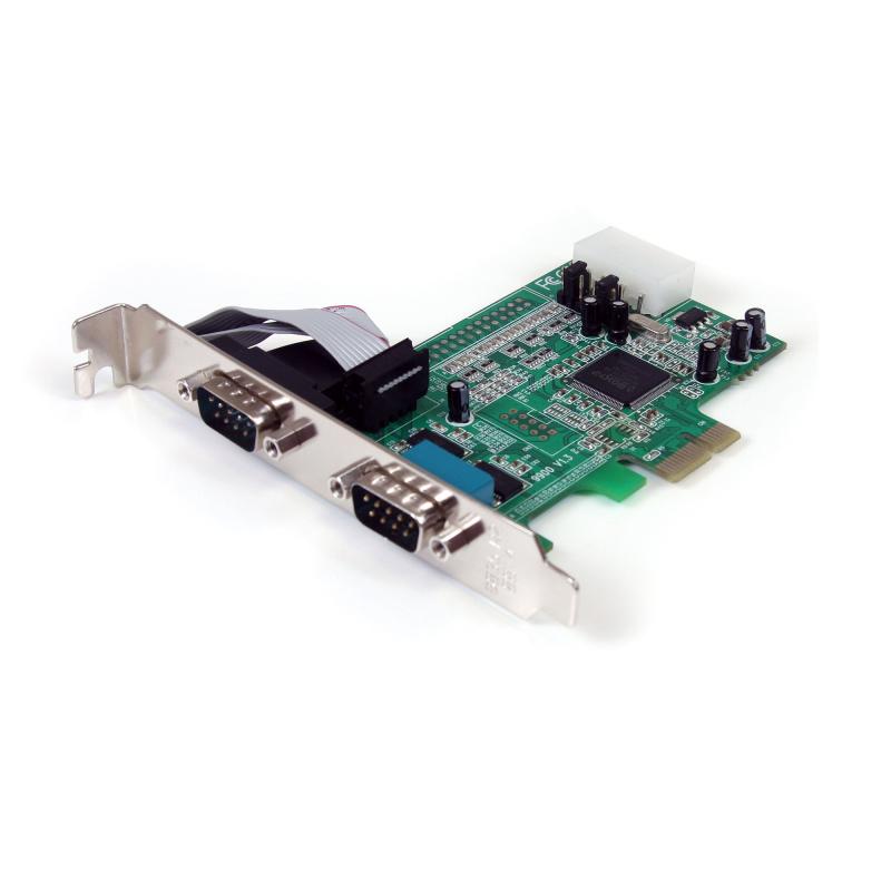 StarTech.com Carte Adaptateur Série PCI Express RS232 à 2 Ports, UART 16550, Contrôleur Hôte PCIe vers Double Série DB9, Windows et Linux, TAA - Remplacée par PEX2S953