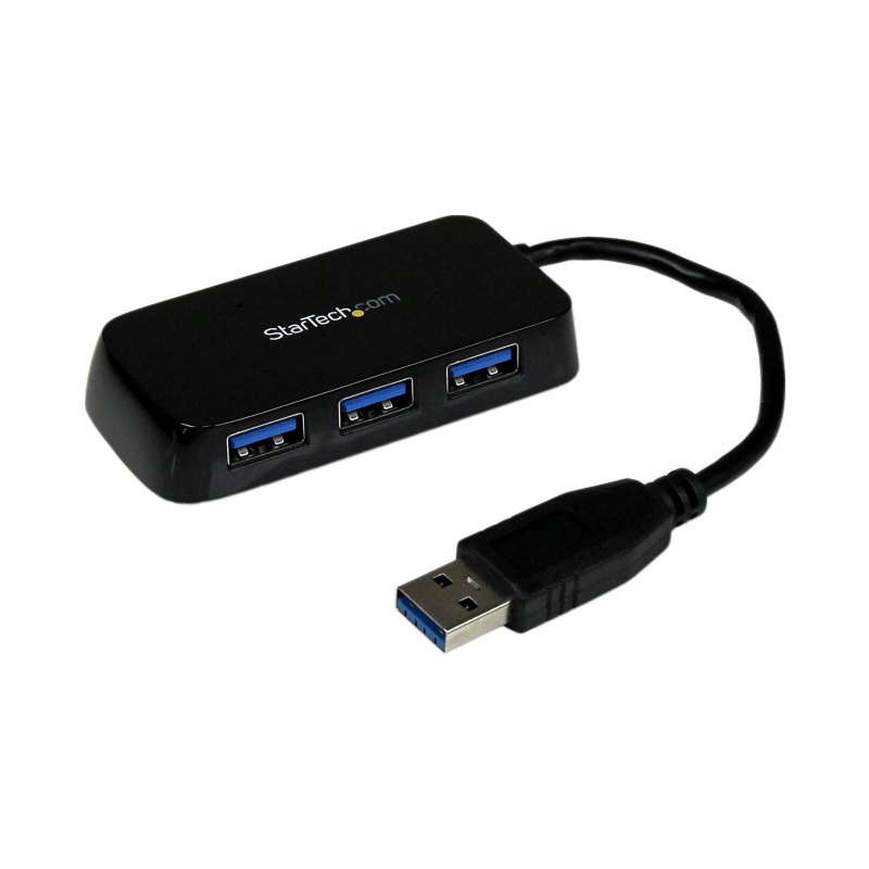 StarTech.com Portable 4 Port SuperSpeed Mini USB 3.0 Hub - 5Gbps - Black - TAA