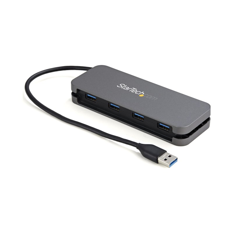 StarTech.com 4 Port USB 3.0 Hub - USB-A to 4x USB-A - SuperSpeed 5Gbps Portable USB 3.2 Gen 1 Type-A Hub - USB Bus Powered - Laptop/Desktop USB Hub with Long Cable 28cm & Cable Management