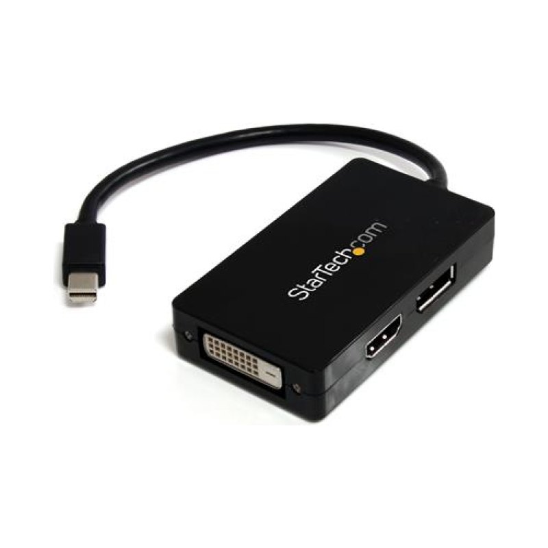 StarTech.com Travel A/V adapter: 3-in-1 Mini DisplayPort to DisplayPort DVI or HDMI converter