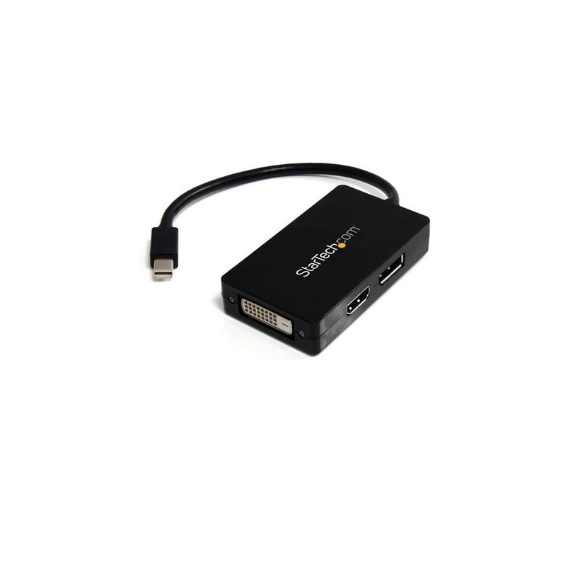 StarTech.com Adaptateur mDP 3 en 1 - Adaptateur Audio/Vidéo - Hub Convertisseur Multiport Mini DP vers Multi Écrans DisplayPort, DVI ou HDMI