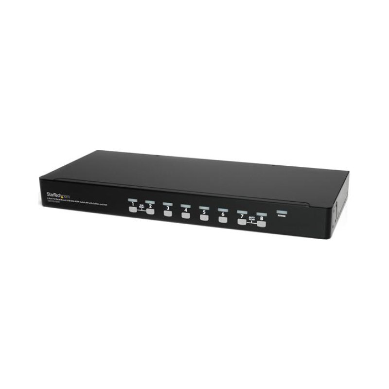 StarTech.com 8 Port 1U Rackmount USB KVM Switch Kit with OSD and Cables - TAA
