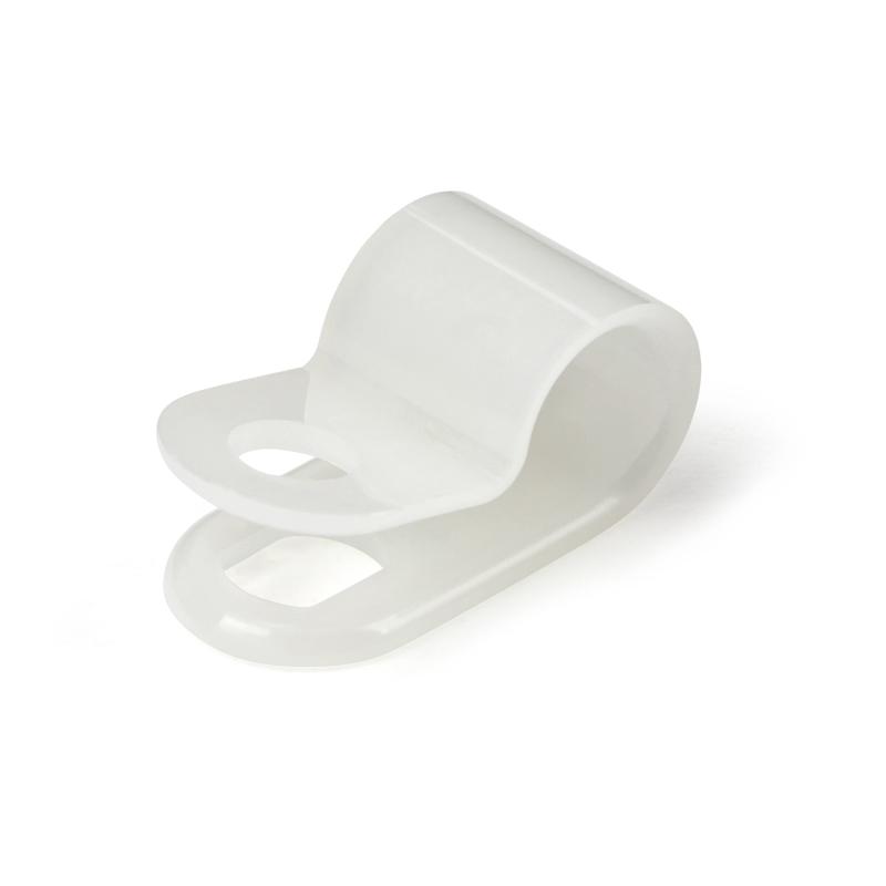 StarTech.com 100 Attache Câble Boucle à Vis, Collier Serre Câble Petit Faisceau 6.35mm, Boucle Serre Câble Nylon R-Type, Pince Gestion Câble Ethernet à Visser, Ignifugée UL/94V-2