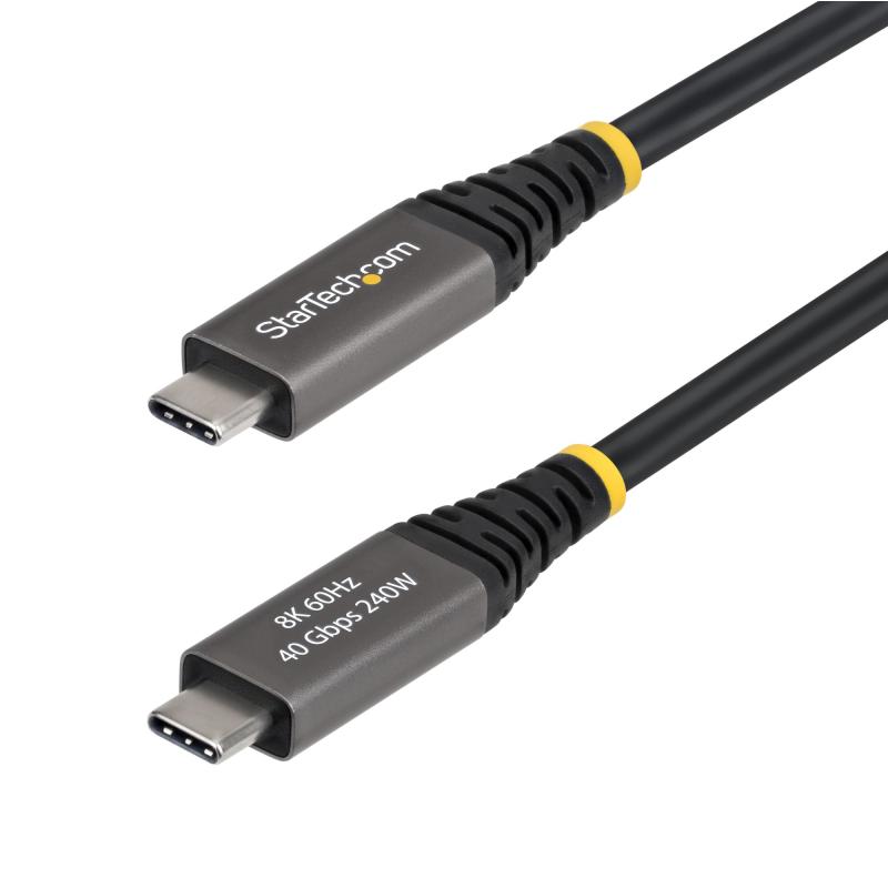StarTech.com CC6FT40GUSB4GEN3 câble USB USB4 Gen 3x2 1,8 m USB C 40 Gbit/s 240 W Noir