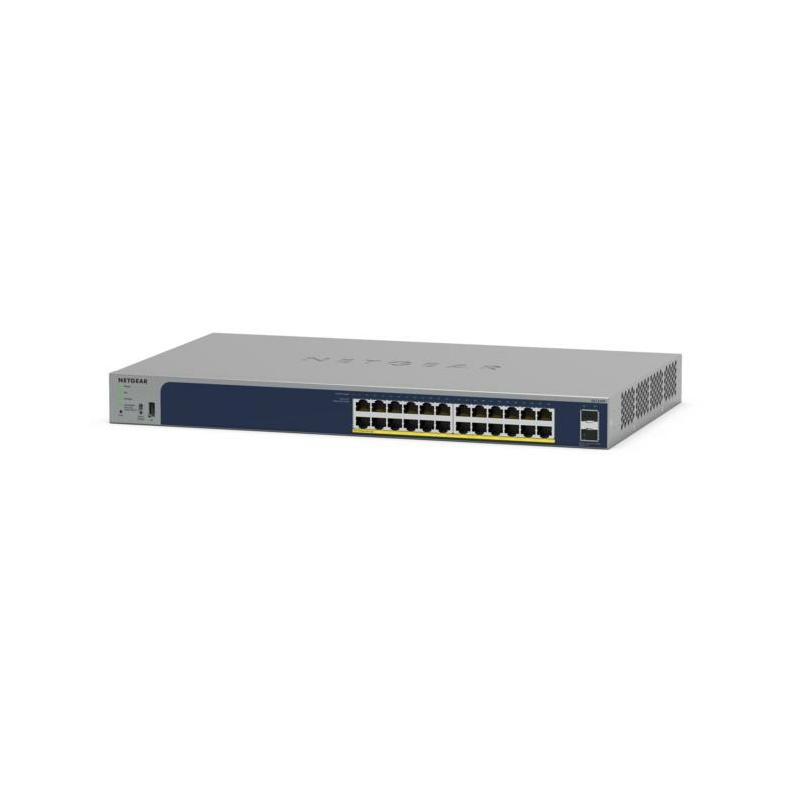 NETGEAR GS724TPP-300NAS commutateur réseau Géré L2 Gigabit Ethernet (10/100/1000) Connexion Ethernet, supportant l'alimentation via ce port (PoE) Gris