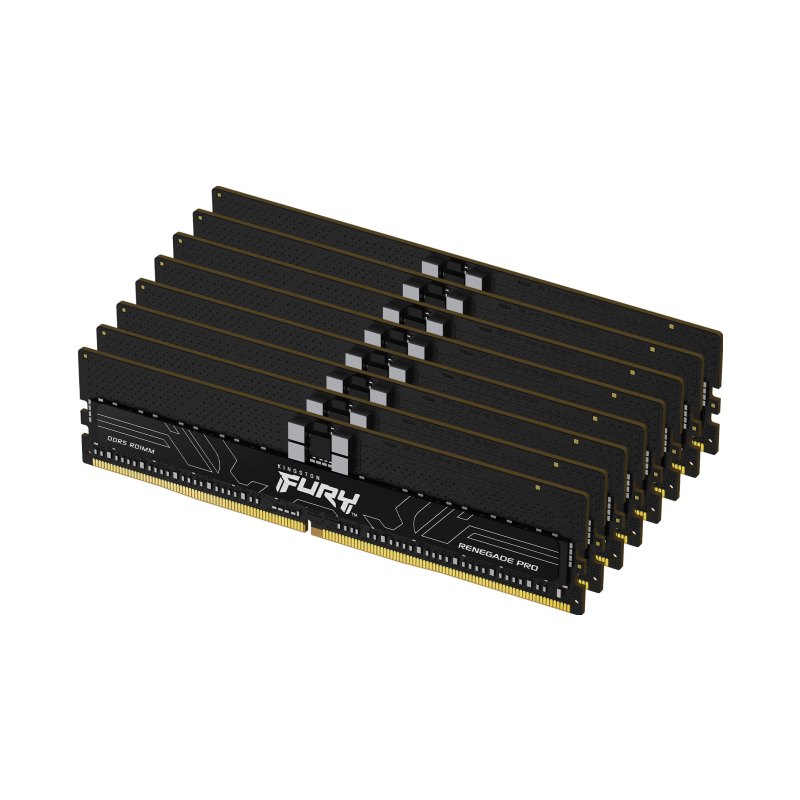 Kingston Technology FURY 256GB 7200MT/s DDR5 ECC Reg CL38 DIMM (Kit of 8) 1Rx8 Renegade Pro Black