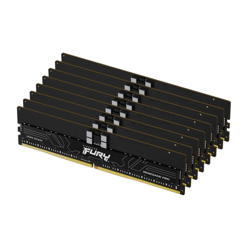 Kingston Technology FURY 256GB 7200MT/s DDR5 ECC Reg CL38 DIMM (Kit of 8) 1Rx8 Renegade Pro Black