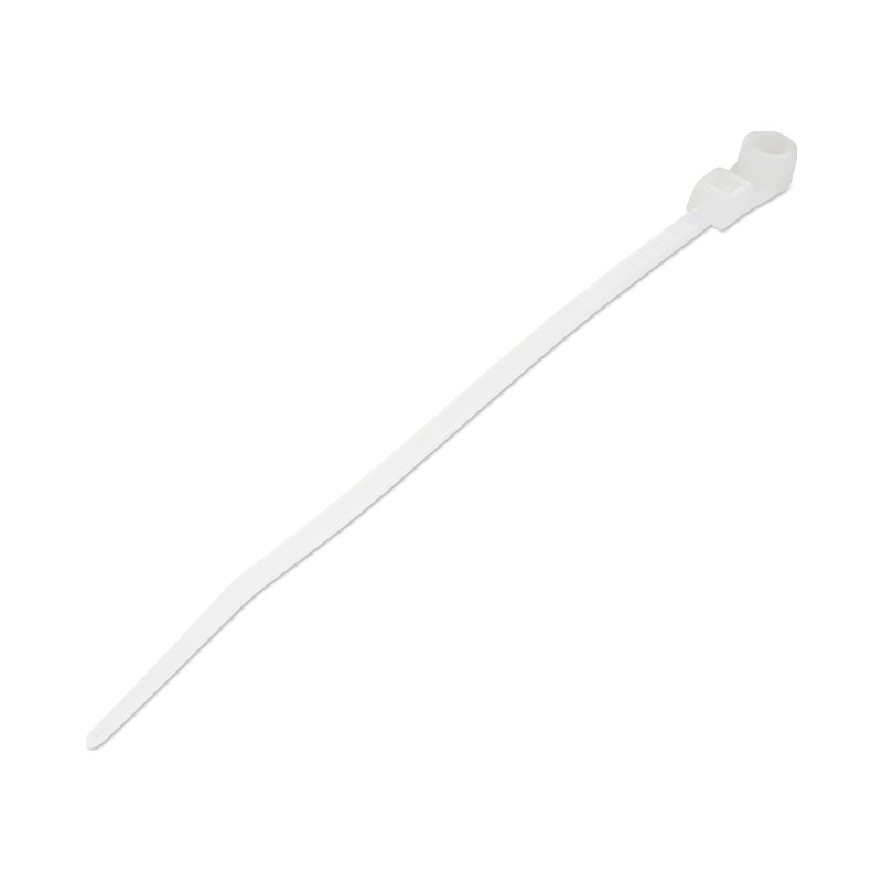 StarTech.com 4"(10cm) Cable Ties with Mounting Hole - 1/16"(2mm) wide, 7/8"(24mm) Bundle Dia. 18lb(8kg) Tensile Strength, Nylon 66 Self Locking Ties w/Screw Hole, UL Listed, 100 Pack - TAA
