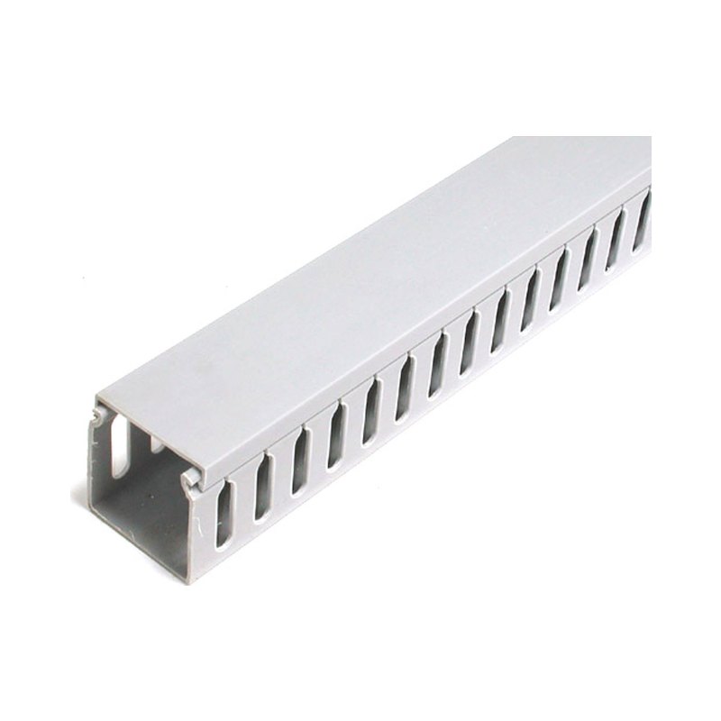 StarTech.com 2x2in Open Slot Wiring Cable Raceway Duct with Cover, Server Rack Cable Management, Cable Cover Duct, Cord Hider / Organizer, PVC Cable Manager - TAA Compliant