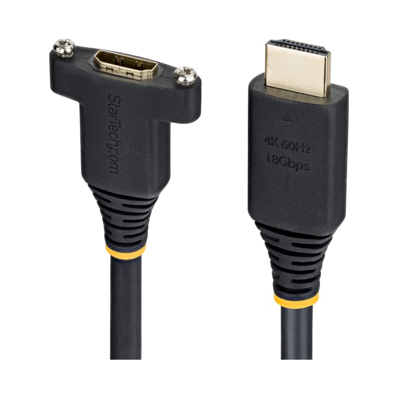 StarTech.com Câble HDMI pour Panneau de 1m (3ft), Extension HDMI Haute Vitesse sur Panneau, 4K 60Hz/1440p 144Hz, Adaptateur HDMI Mâle vers Femelle sur Panneau