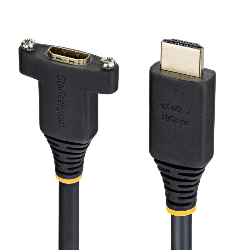 StarTech.com Câble HDMI pour Panneau de 1m (3ft), Extension HDMI Haute Vitesse sur Panneau, 4K 60Hz/1440p 144Hz, Adaptateur HDMI Mâle vers Femelle sur Panneau