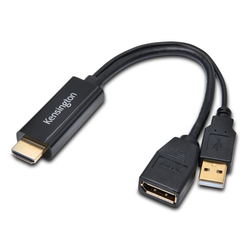 Kensington K33899WW câble vidéo et adaptateur DisplayPort HDMI + USB Noir
