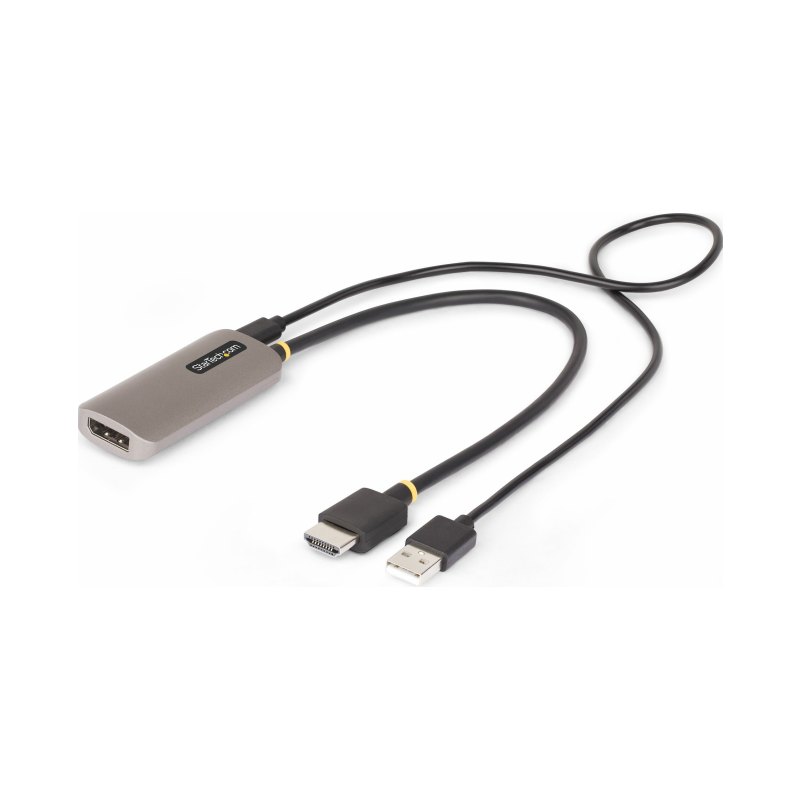 StarTech.com Câble Adaptateur HDMI vers DisplayPort de 30cm, 8K 60Hz, Convertisseur Vidéo Actif HDMI 2.1 vers DP 1.4, Câble HDMI vers DisplayPort 1.4, Alimenté par Bus USB avec Câble Inclus