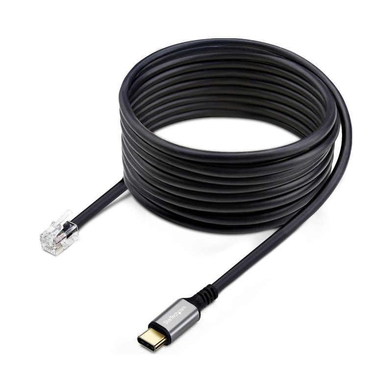 StarTech.com USB-C to RJ9 Adapter for Office Phone Handset or Wired/Wireless Headset, Use Existing Landline Hardware, 6ft/1.8m, For Laptop/Desktop Computer/Mobile