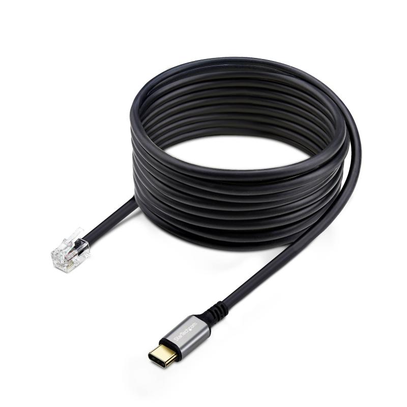 StarTech.com Adaptateur USB-C vers RJ9 pour Combiné Téléphonique de Bureau ou Casque Filaire/Sans Fil, Utilise le Matériel Fixe Existant, 1,8m, pour Ordinateur Portable/de Bureau/Mobile