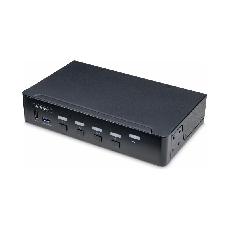 StarTech.com Switch KVM DisplayPort 4 Ports, Moniteur Unique 4K 60Hz, 6 Ports USB, Commutation par Touche de Raccourci et Bouton-Poussoir, DisplayPort 1.2, Commutateur KVM, Indépendant de l'OS, Conforme TAA
