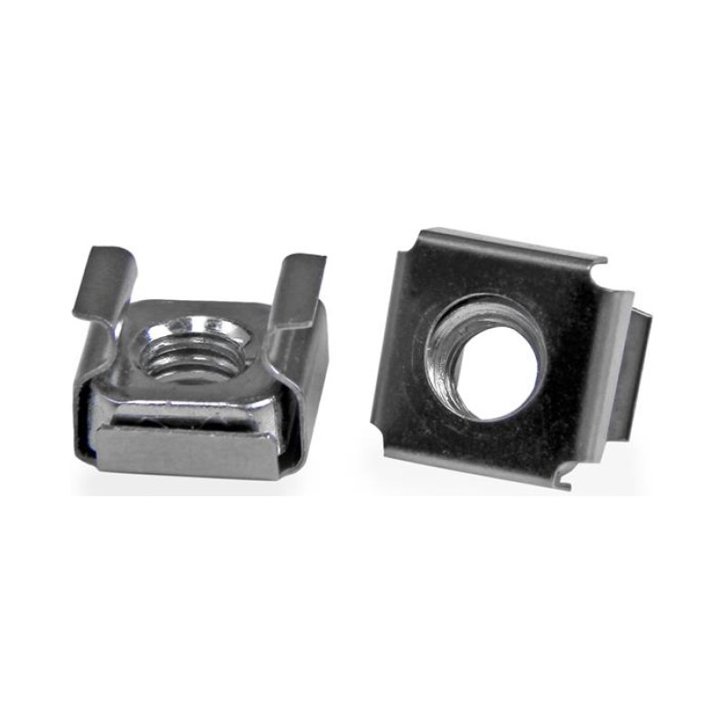 StarTech.com 100-Pack M6 Cage Nuts and Installation Tool for 19" or 10" Server Racks, Cabinets and Enclosures, Silver - TAA