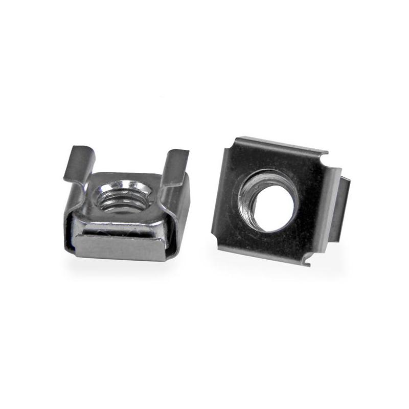 StarTech.com Lot de 100 Écrous Cage M6 et Outil de Montage pour Baies de Serveurs, Armoires et Boîtiers de 19" ou 10", Argent - TAA