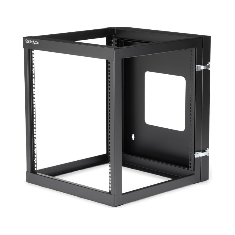StarTech.com 4-Post 12U Hinged Wall-Mount Network Rack, 19" Open Frame Server Rack with 19.8in Mounting Depth, Wall Mount Swing Out Data Rack for IT / AV / Patch Panel / Computer Equipment