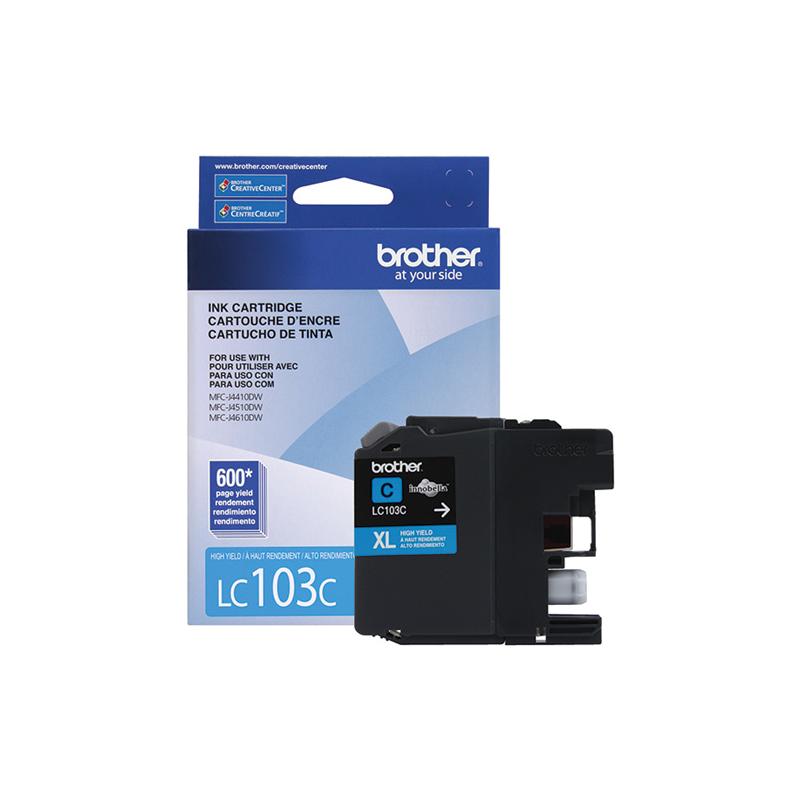 Brother LC103C cartouche d'encre 1 pièce(s) Original Rendement élevé (XL) Cyan