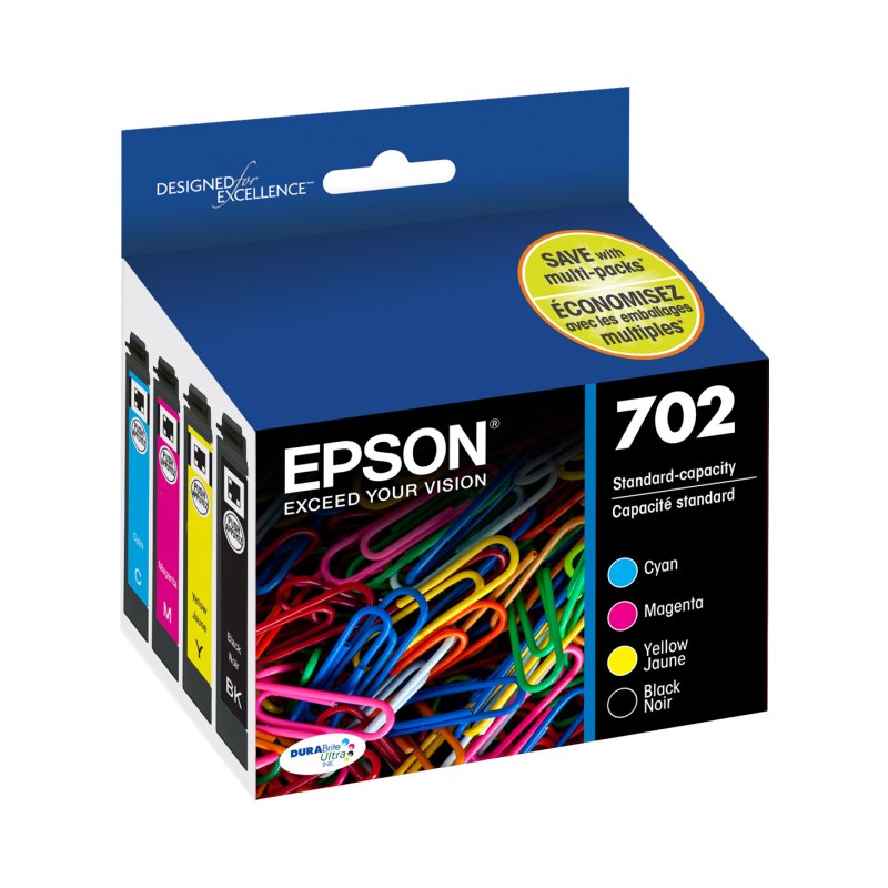 Epson 702 ink cartridge 4 pc(s) Original Standard Yield Black, Cyan, Magenta, Yellow