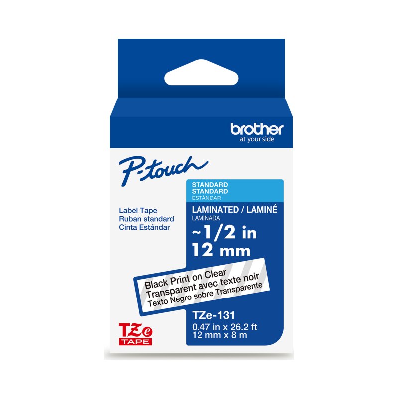 Brother TZe-131G label-making tape Black on transparent
