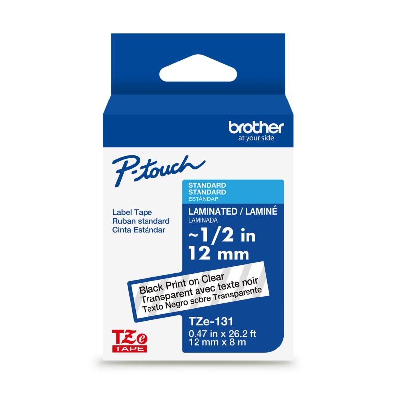 Brother TZe-131G ruban d'étiquette Noir sur transparent