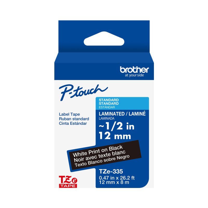 Brother TZE335G label-making tape White on black TZe
