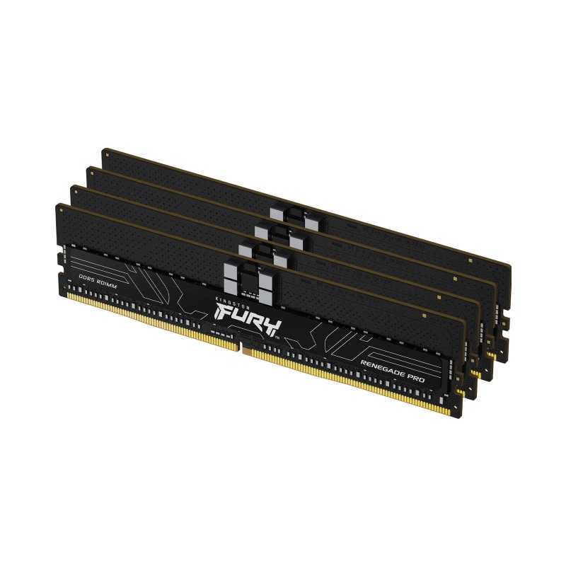 Kingston Technology FURY 64GB 7200MT/s DDR5 ECC Reg CL38 DIMM (Kit of 4) Renegade Pro Black