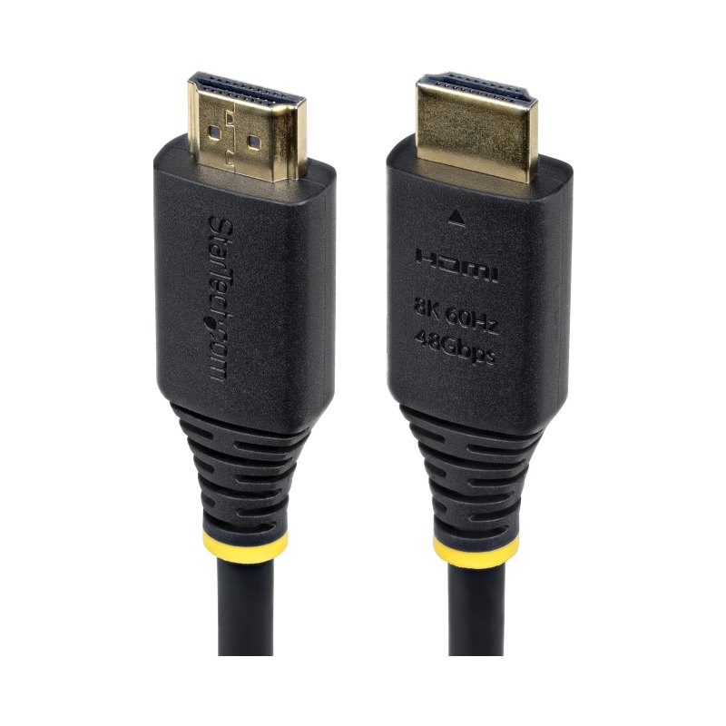 StarTech.com Câble HDMI Ultra Haut Débit Certifié de 5m, 8K 60 Hz/4K 120 Hz, Câble HDMI 2.1 avec HDR10+ / eARC, 48 Gbps, Câble HDMI 8K pour Moniteur/Téléviseur/Écran, Gaine TPE Flexible