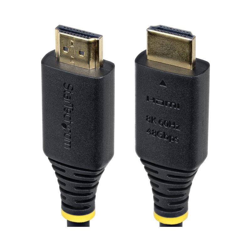 StarTech.com Câble HDMI Ultra Haut Débit Certifié de 50cm, 8K 60Hz / 4K 120Hz, Câble HDMI 2.1 avec HDR10+ / eARC, 48 Gbps, Câble HDMI 8K pour Moniteur/Téléviseur/Écran, Gaine TPE Flexible