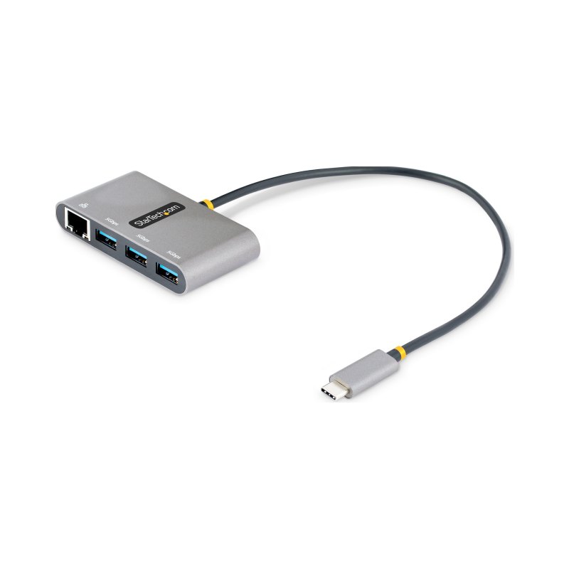 StarTech.com Hub USB-C à 3 ports avec Ethernet - 3x USB-A - USB 3.0 5Gbps - Alimentation par Bus - Hub USB Thunderbolt 3 - Adaptateur USB C Ethernet - Splitter USB-C vers USB-A - Adaptateur de Voyage