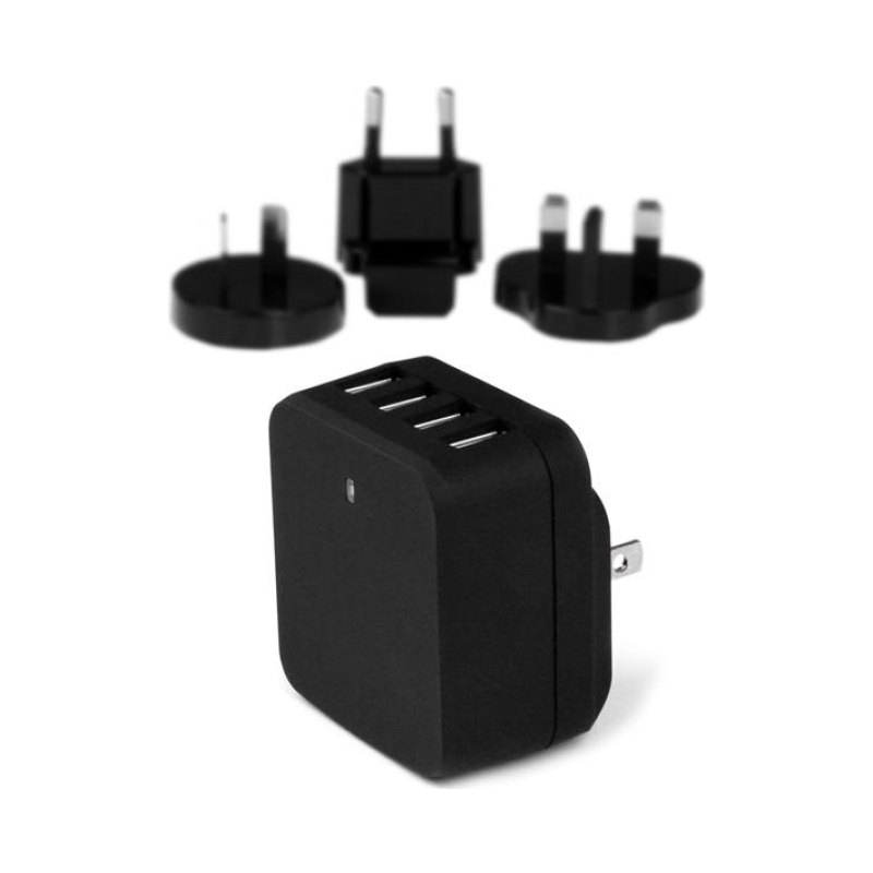 StarTech.com Chargeur mural USB 4 ports - Voyage international - 34W/6,8A - Noir