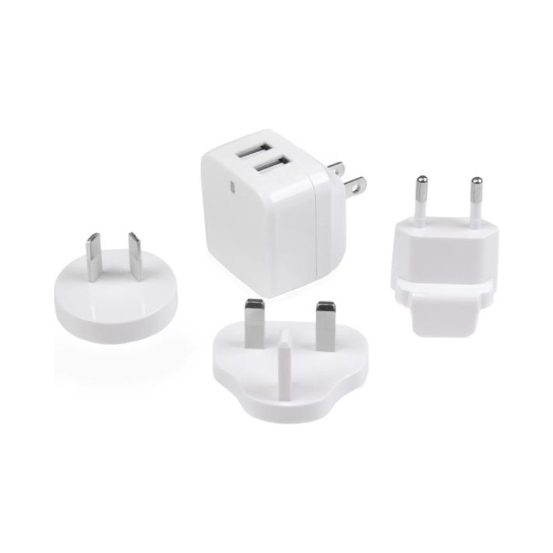 StarTech.com Chargeur mural USB à 2 ports - Haute puissance 17W / 3,4A - Chargeur de voyage international - Blanc