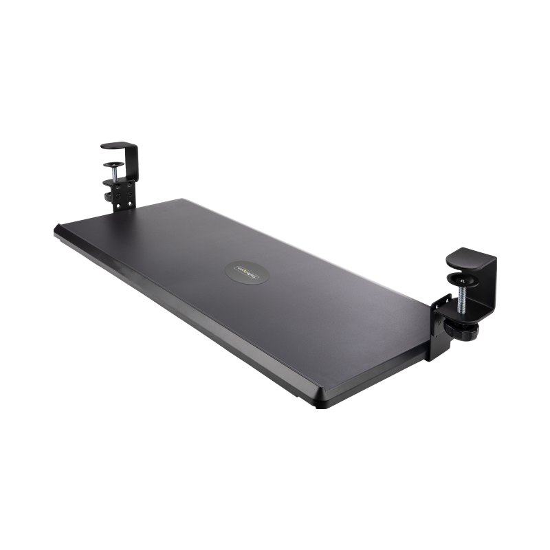 StarTech.com Under-Desk Keyboard Tray, Clamp-on Ergonomic Keyboard Holder, Up to 12kg (26.5lb), Sliding Keyboard and Mouse Drawer with C-Clamps, Height Adjustable Keyboard Tray (3.9/4.7/5.5 in) - TAA
